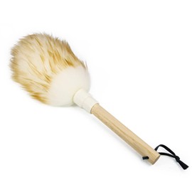 Sheep's Wool Dusting Cloth with Solid Wood Handle and Lanyard, Anti-Static Duster, 38cm Long for Cleaning Ceiling Fans, Curtains, Computer Screens, Bookshelves etc