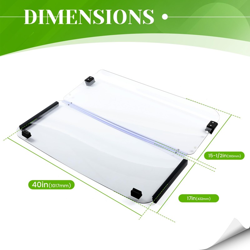 HECASA Clear Windshield Compatible with 1985-1995 Yamaha G2/G9 Models Golf