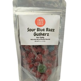 SOUR Blue Razz Gusherz - Sour Candy sour gushers  Snack candy gusher - size: 1 Lb