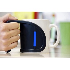 Lifeswonderful Lifeswonderful - Duo Cup & Mug Handle (Blue) - Provides a Second Handle to Standard Mugs - Drinking Aid for The Elderly, Arthritis