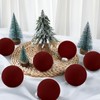 Liliful 15 Pcs Velvet Christmas Balls Bulk Flocked Christmas Tree