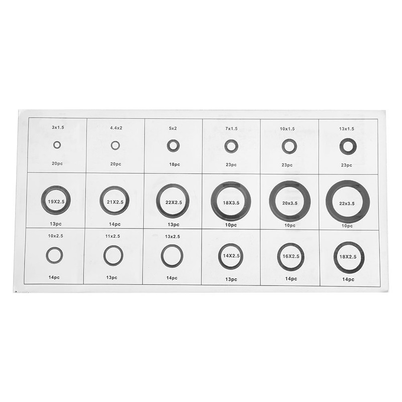 Rubber O-Ring Assortment 279 Pieces 18-Piece Hydraulic Installation Seals Gasket
