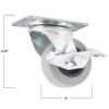 TPR Rubber Caster Wheel with Swiveling Top Plate w/ Brake