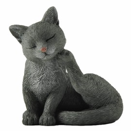 JFSM INC. Gray Cat Scratching Ear Hand Painted Figurine - Gifts for Cat Lovers, Cat Lover Gifts for Women, Cat Lover Gifts for Men, Cat Decor for Cat Lovers, Home Decor for Cat Lovers