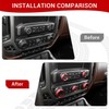 PDKLIN for Silverado Center Console Knob Cover Trim Ring Red