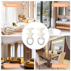 50 Pcs Off White Reusable Plastic Curtain Track Glider, ollers Hooks Ceiling Curtain Track Plastic Rail Gliders Dual Wheel Roller Carriersfor Windows Shower Curtain Tracks Accessories