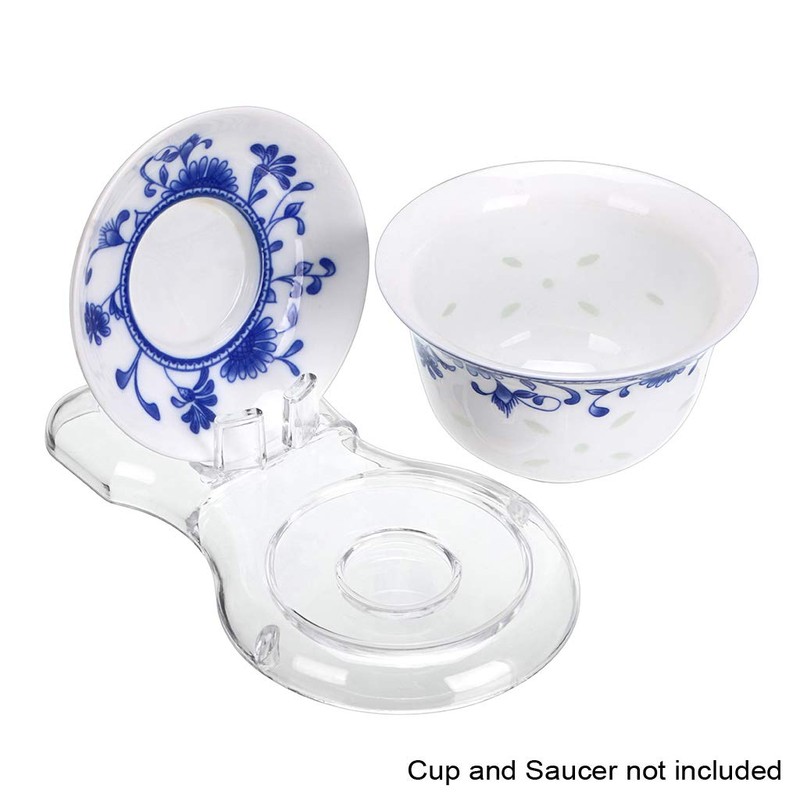 Hipiwe Acrylic Tea Cup Saucer Display Stands Clear Dinnerware Display