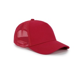 Edoneery Baseball Cap for Kids-Adjustable Washed Cotton Golf Toddler Hat for Boys & Girls (3-8 Years, Mesh-Red)