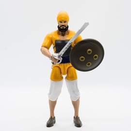 Sikh Action Figure Toy Sher Singh Orange Khalsa Toys, 6 Inch