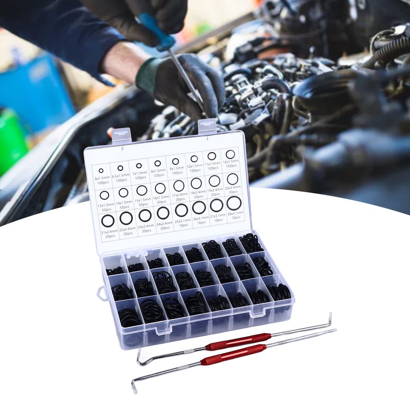 1200Pcs Sealing Ring Set Nitrile Rubber High Temperature Resistant Waterproof