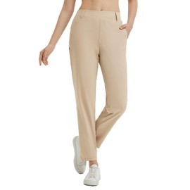 BALEAF Womens Khaki Pants Lightweight Stretch Pockets Work Travel Golf Business Casual Dressy Slacks UPF 50+ M