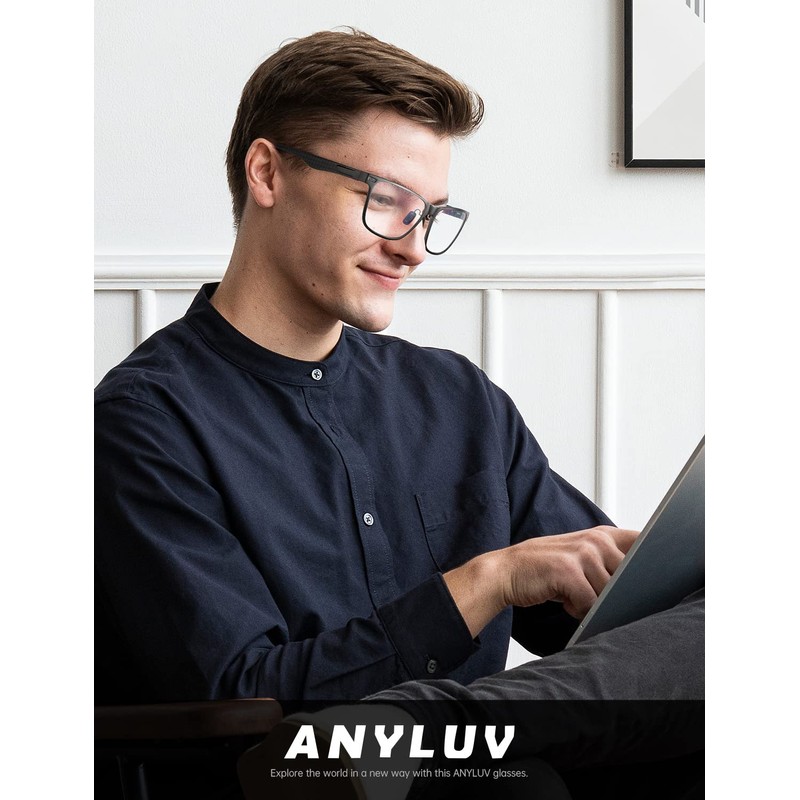 ANYLUV Blue Light Glasses Men/Women, Working Blue Light Blocking Glasses,