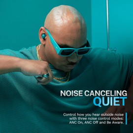 JLab Go Pop ANC True Wireless Earbuds & Charging Case, Teal, Active Noise Cancelling, 10mm Drivers, Dual Connect, Customize Your Sound with App, Be Aware Mode, Compact Fit, Google Fast Pair