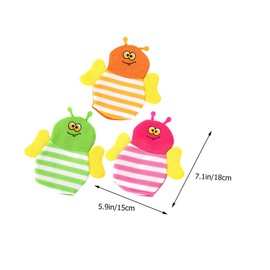 IWOWHERO 3Pcs Bath Mitts Exfoliating Body Scrubbing Gloves with Foaming Mesh for Bath Gentle Skin Friendly Material Dead Skin Removal for Shower and