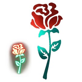 High-Intensity Grade Reflective Rose Car Decal, Customizable, Multiple Colors and Size Options, Red, 3inches