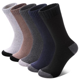 FNOVCO Wool Socks for Women Winter Warm Hiking Boot Thick Thermal Cozy Crew Socks 5 Pairs (Mix-color B)