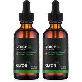 CLYOR Voice37 - Singers Voice Remedy - 2 Pack All Natural Herbal Vocal Booster Formula to Lubricate Soothe and Relieve Hoarseness Dry Itchy Throat - Enhance Singing and Speaking - 2 oz - VOICE37