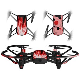 Skin Decal Wrap 2 Pack for DJI Ryze Tello Drone Lightning Red Drone NOT Included