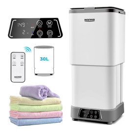 Warmio 30L Towel Warmer,Large Luxury Towel Warmers, Hot Towel Warmer with Dryer, Adujustable Heating Time Setting, Fragrance Disc,12h Delay Time,Towel Warmers for Bathroom, Spa Home(White-Pewter)