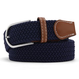 GAEKEAO Elastic Braided Belt for Men 1 3/8" Stretch Woven Belt for Golf Casual Pants Shirts Jeans