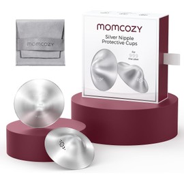 Momcozy - Copas de Lactancia de Plata 999, Diseño Perforado Original, Transpirable, Cubierta de Pezón de Plata 999 Para Lactancia Esencial, Escudo de Pezón Para Lactar Recién Nacido, Regular