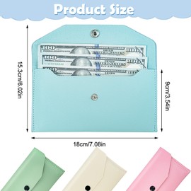 Cash Envelopes, 4 Pieces Money Cash Envelopes Bag, Reusable Money Pouch Bag for Cash Saving, Waterproof Envelope for Spring Festival Wedding Birthday Holidays (pink, blue, white, green)