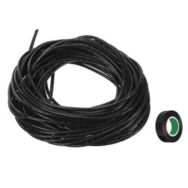 MECCANIXITY Spiral Cable Wrap 42.7ft/13M 6mm Cable Management Sleeve Cord Organizer Flexible PE for Computer Wire, Charging Cable Black with Tape