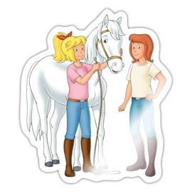 Spreadshirt Bibi And Tina Caring About Sabrina Sticker Max. 10 x 10 cm 10 x 10 cm Glossy White