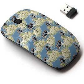 2.4G Wireless Mouse with Cute Pattern Design for All Laptops and Desktops with Nano Receiver - Floral Butterflies