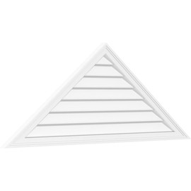Ekena Millwork GVPTR72X1502SF Triangle Surface Mount PVC Gable Vent, 72"W x 15"H, Factory Primed White