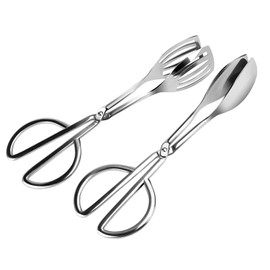 Oumuik Serving Cooking Tongs, 2 Pack Food Tongs Stainless Steel Serving Tongs,Suitable for Metal Salad Pastry Buffet Sweet