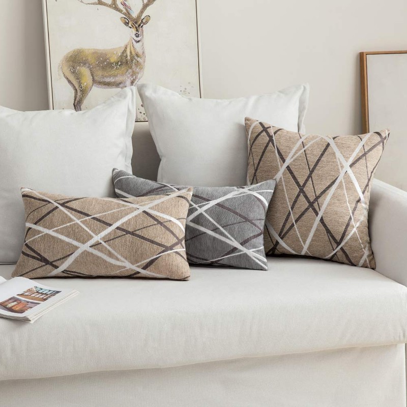 MIULEE Throw Pillow Case Cushion Covers Modern Line Decorative Square