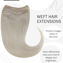 Hetto Blonde Weft Real Hair Extensions, Remy Weft Extensions, Real Hair Remy Extensions, Weft Hair Extensions, Platinum Blonde #60, 70 g, 30 cm