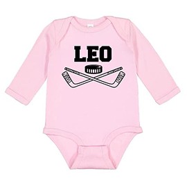 Hockey Leo Long Sleeve Baby Infant One Piece Bodysuit 12 Months Light Pink