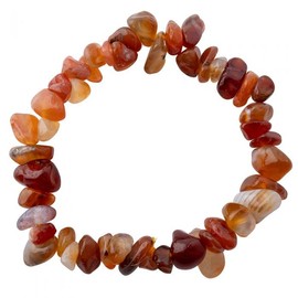 Earth Story 7.5" Freeform Carnelian Chip Bracelet – Natural Healing Gemstone Stretch Bracelet