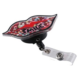 dohobby Nurse Shaker Badge Holder, Cute Lips Retractable Badge Reel with Alligator Clip for Office,Nurse, Doctor