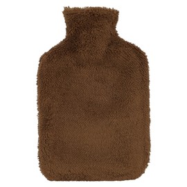 MIJOMA Cuddly Plush Hot Water Bottle, 1.75 Litres, Winter Evening Companion in Trendy Colours, Cosy Cuddly Hot Water Bottle for Optimal Heat Performance (Brown)