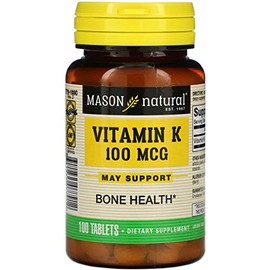 Mason Vitamins Vitamin K 100 mcg Tablets, 100-Count Bottles
