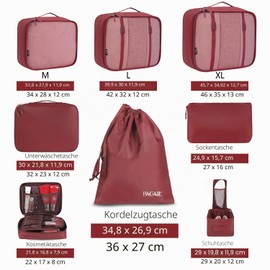 BAGAIL 8-Piece Packing Cubes, Clothes Bags, Packing Cubes, Packing Cubes, Packing Bags Set for Holidays and Travel, Suitcase Organiser, Travel Cube, Organiser System for Suitcases