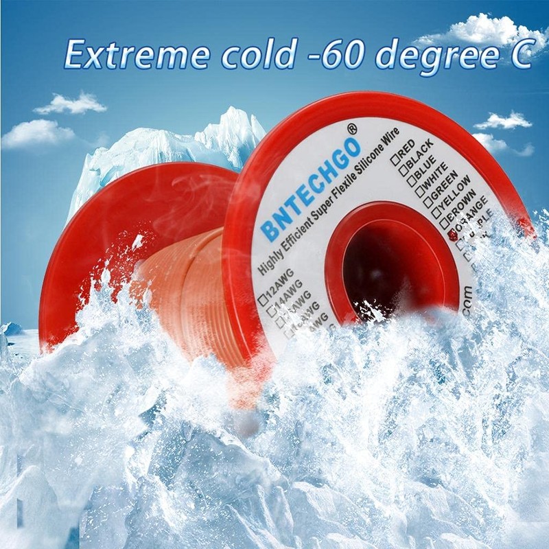 BNTECHGO 28 Gauge Silicone Wire Spool 250 ft Orange Flexible