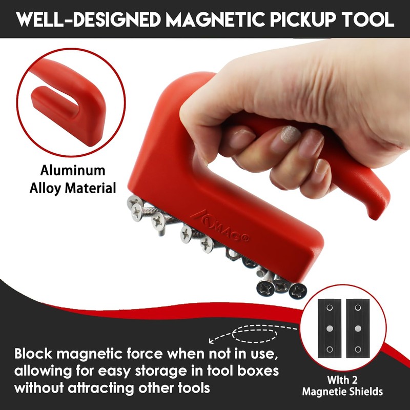 AOMAG 280Lbs Heavy Duty Magnet with Aluminum Alloy Handle, Neodymium