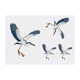 Azeeda 4 x 'Reiher im Flug' Temporäre Tattoos - Wasserfest, Hautfreundlich & Ungiftig · Transfers in Verschiedenen Größen (TO00068426)