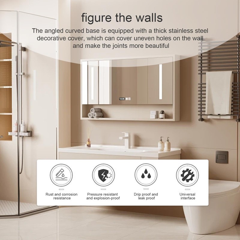 0XBIT Short Shower Tap Adaptor, Adjustable Angled Bent Base, Angled
