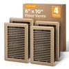 6x10 Floor Register, 4 Pack Brown Floor Vent Covers, Heavy