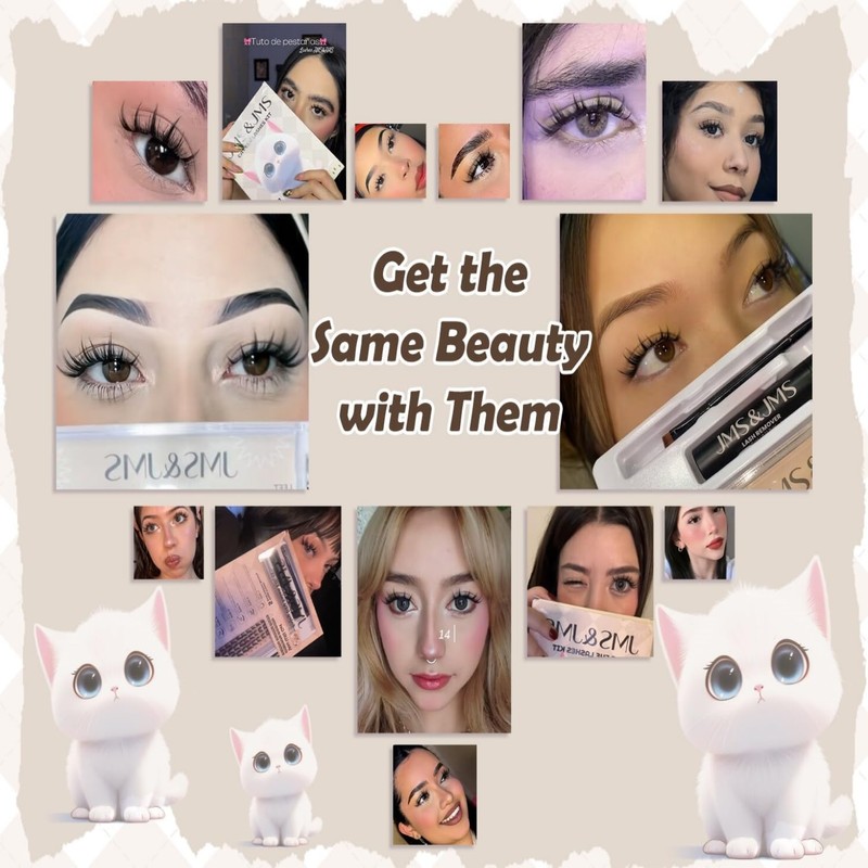 JMS&JMS Bunny Lash Clusters Kit, Anime Eyelash Clusters with Spikes,