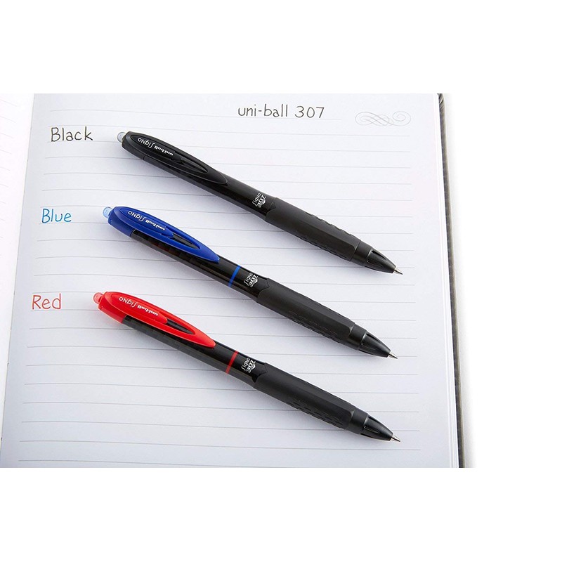 Uni-Ball Signo 307 Feiner, einziehbarer Tintenroller, 6er Packung, Schwarz, UMN-307