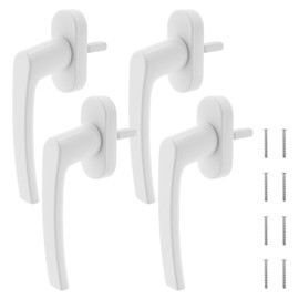 Set of 4 Window Handles, Aluminium Keyless Window Handles, Child Lock in Pin Length, 35 mm, Balcony Door Lock for Windows, Balcony Doors, Patio Doors