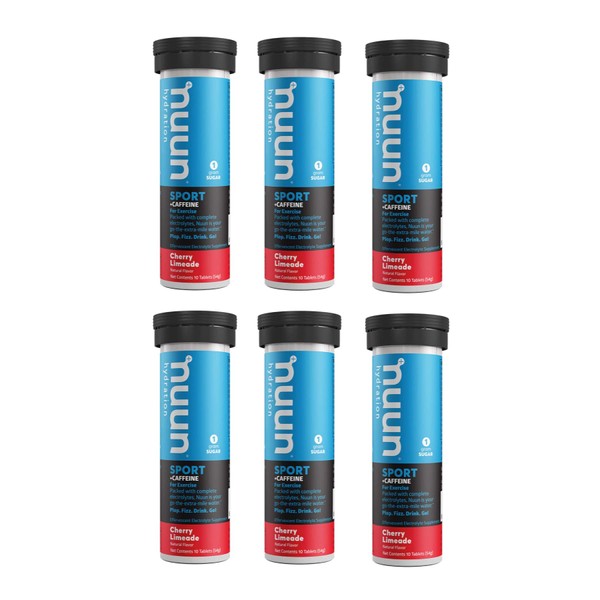 Nuun Energy: Cherry Limeade Electrolyte + Caffeine Tablets (6 Tubes of 10 Tabs)6