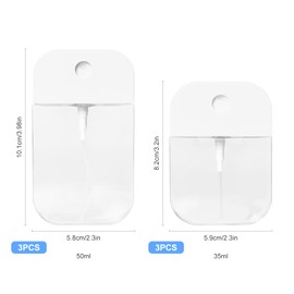 Pumwoy 6Pcs 35ml+50ml Card Type Refillable Perfume Spray Bottle Travel,Portable Clear Plastic Spray Bottles for Perfume,Facial Mists,Moisturizing Water