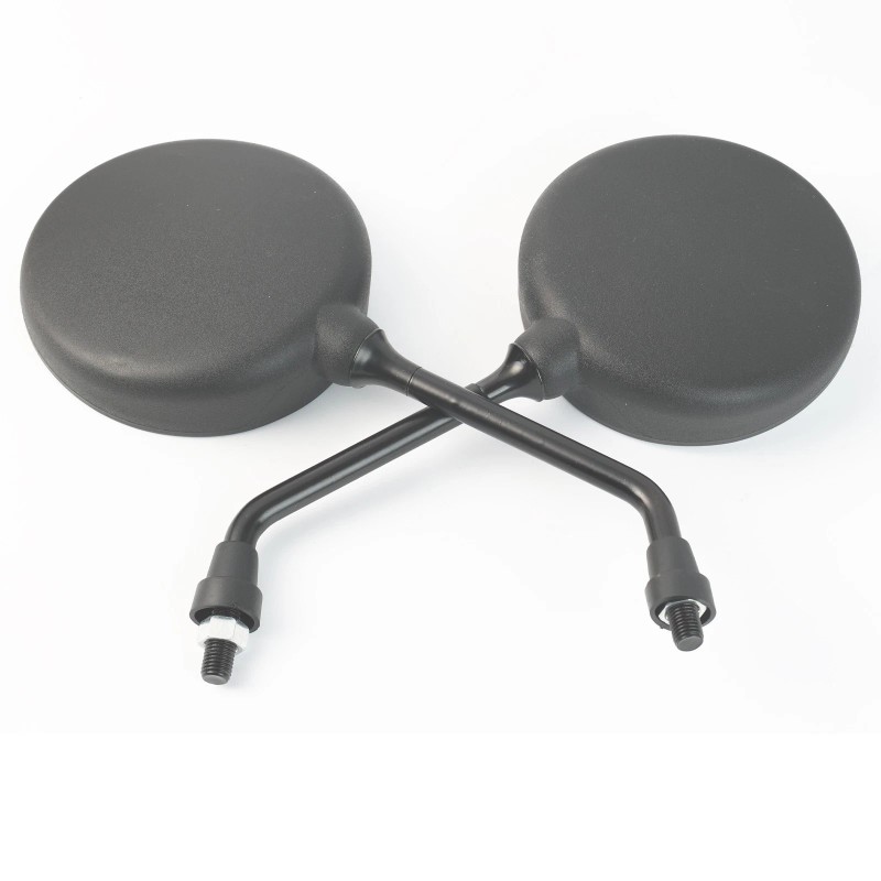 Unbranded Set Of 2 Rear View Motorcycle Mirrors Universal Black